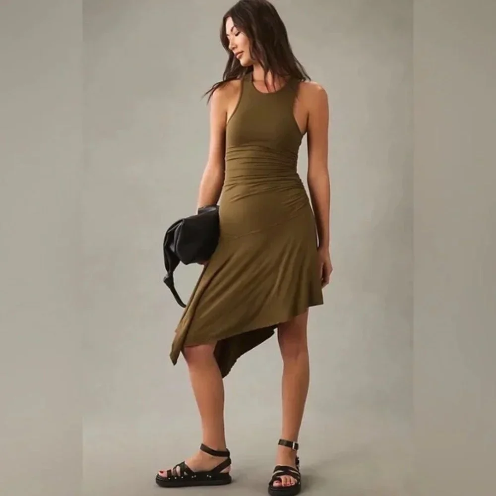 Daily Practice by Anthropologie Sleeveless Side-Ruched Dress NWT - Picture 2 of 12
